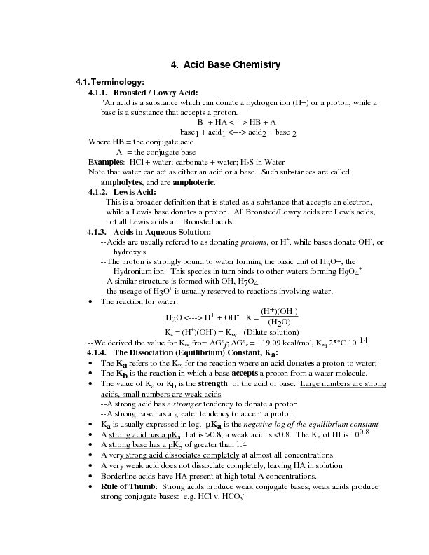 [PDF] 4 Acid Base Chemistry