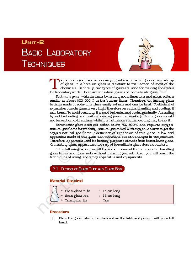 [PDF] BASIC LABORATORY TECHNIQUES - NCERT
