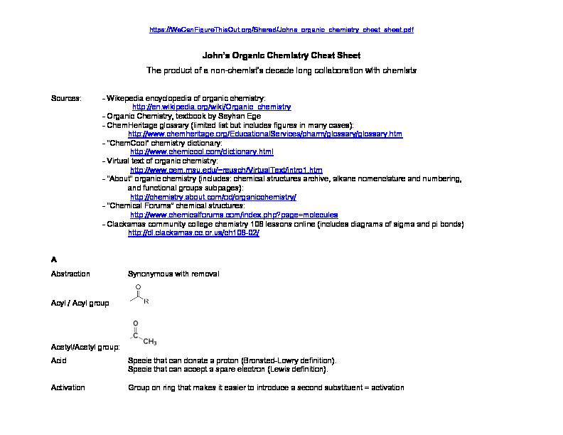 [PDF] Johns organic chemistry cheat sheet - WeCanFigureThisOutorg