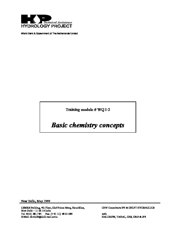 [PDF] Basic chemistry concepts - National Hydrology Project