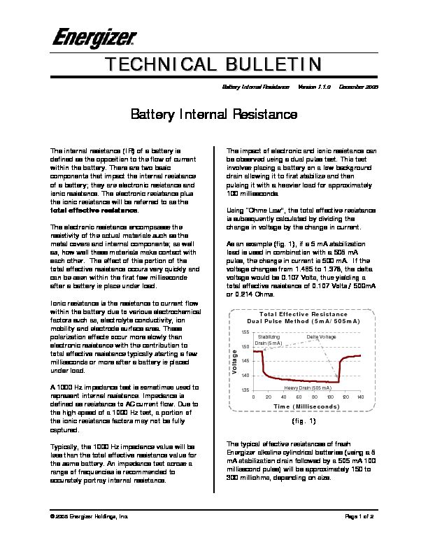 [PDF] Battery Internal Resistance - Energizer
