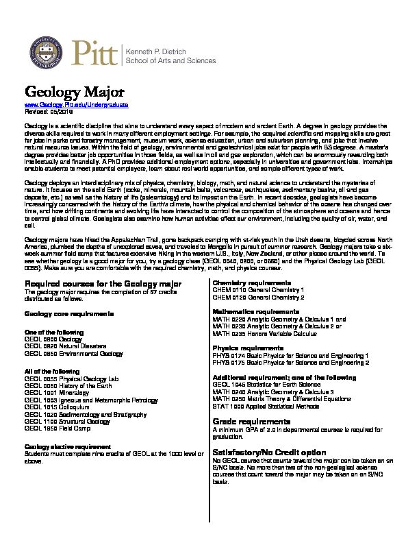 [PDF] Geology major