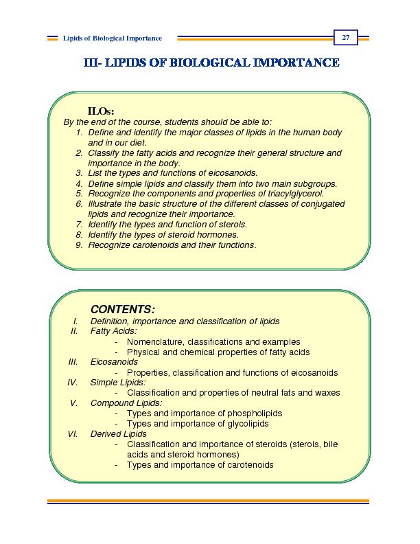 [PDF] III- LIPIDS OF BIOLOGICAL IMPORTANCE