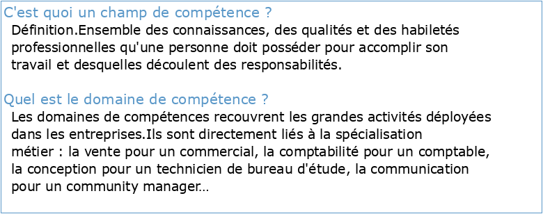 Domaine de competences definition pdf en
