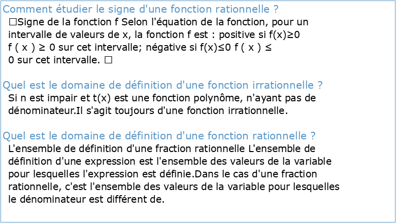 Domaine de définition des fonctions irrationnelles PDF