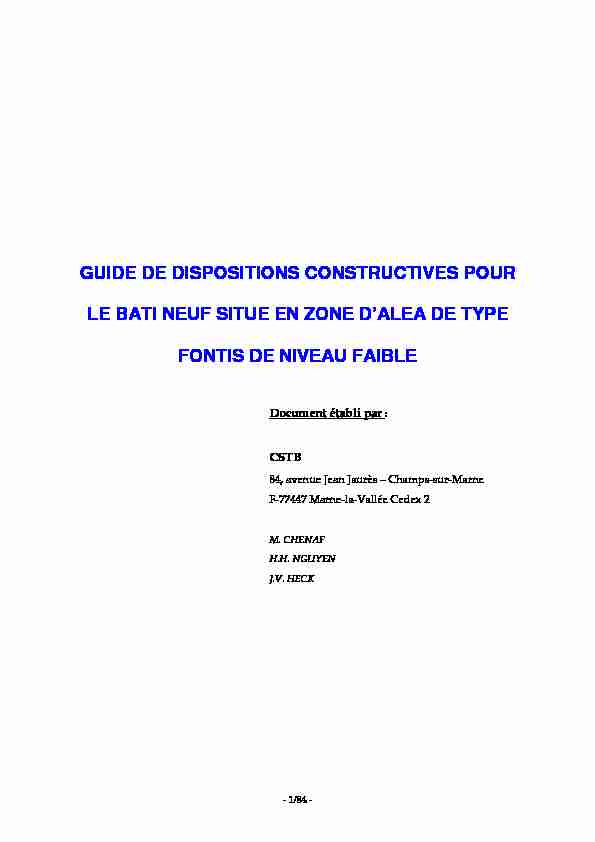 [PDF] GUIDE DE DISPOSITIONS CONSTRUCTIVES POUR LE BATI