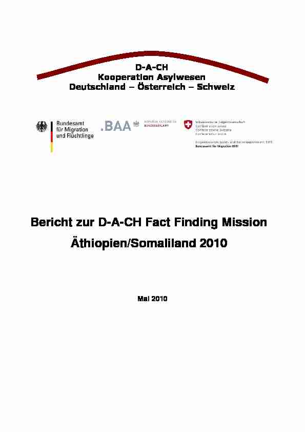 Bericht zur DA-CH Fact Finding Mission Äthiopien/Somaliland 2010