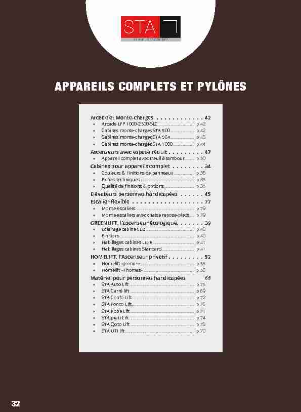 [PDF] aPPareiLS ComPLeTS - Catalogue STA 2015 / 2017