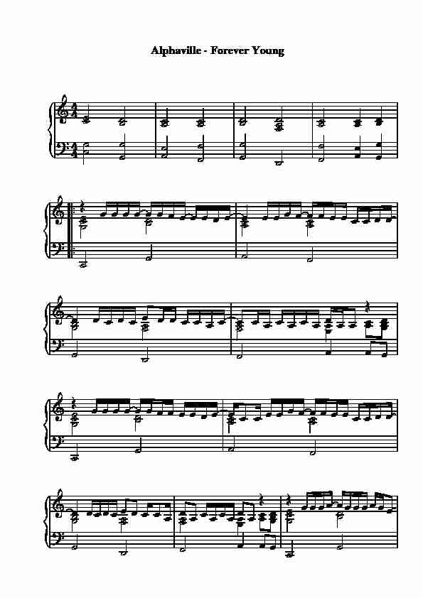 [PDF] Alphaville - Forever Young - Sheets Piano