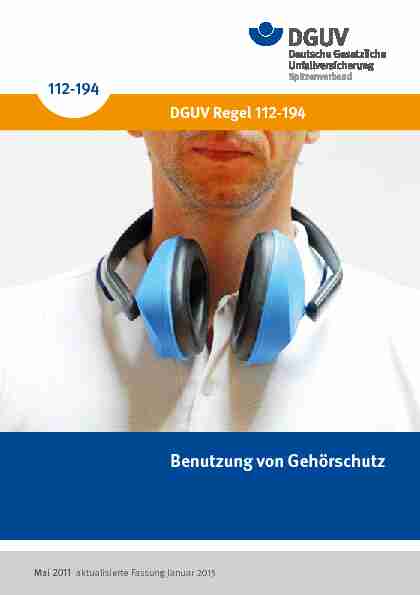 DGUV Information 112-194 „Benutzung von Gehörschutz“