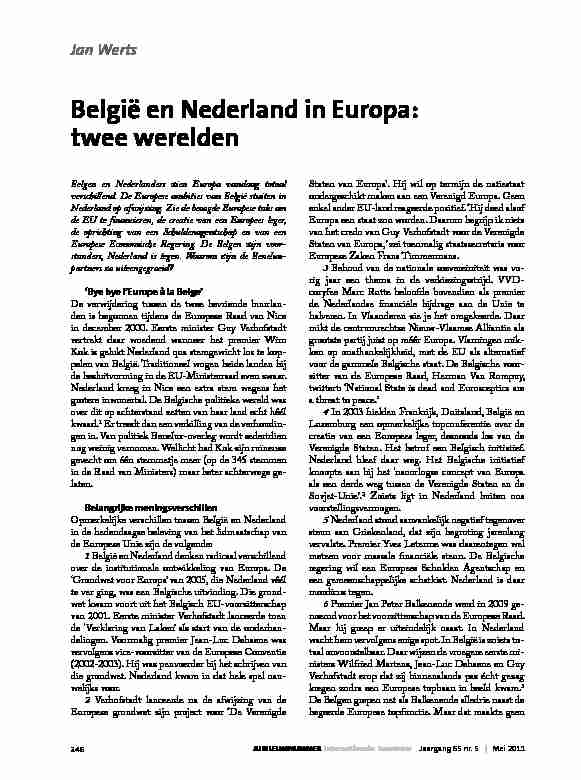 [PDF] België en Nederland in Europa: twee werelden - Montesquieu Instituut