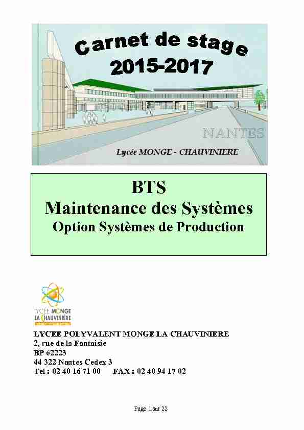 [PDF] BTS Maintenance des Systèmes