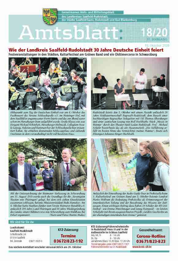 Wie der Landkreis Saalfeld-Rudolstadt 30 Jahre Deutsche Einheit