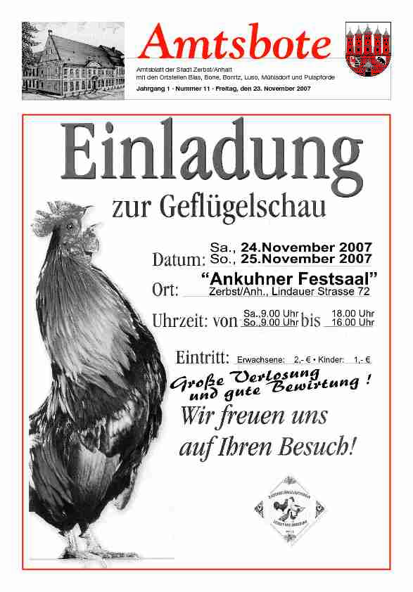 Amtsblatt der Stadt Zerbst/Anhalt mit den Ortsteilen Bias Bone