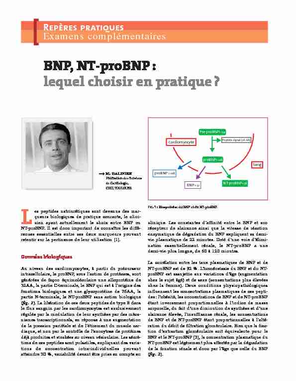 BNP NT-proBNP : lequel choisir en pratique ?