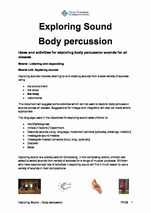 [PDF] Exploring Sound Body percussion - PDST