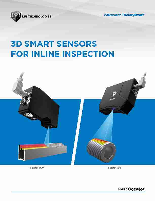 3D SMART SENSORS FOR INLINE INSPECTION