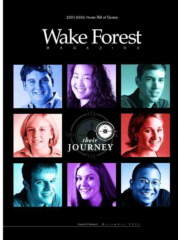 Wake Forest Magazine December 2002