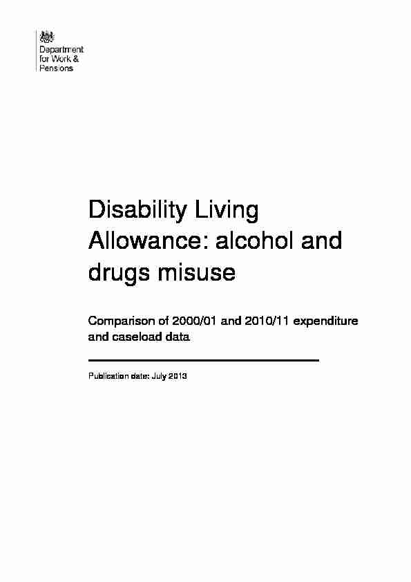 Disability Living Allowance: alcohol and drugs misuse - GOV.UK