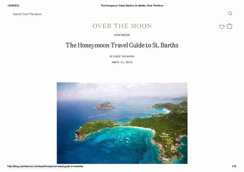 The Honeymoon Travel Guide to St. Barths