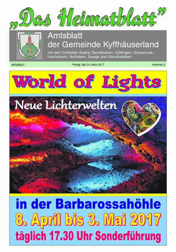 Amtsblatt der Gemeinde Kyffhäuserland