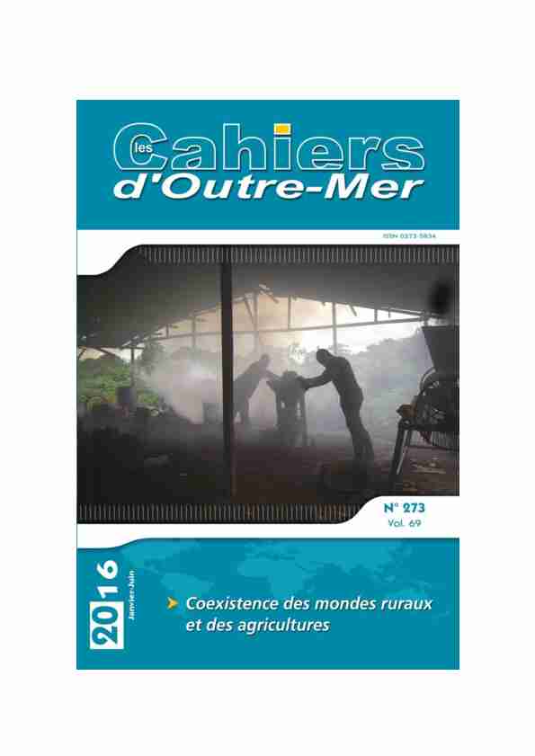 Les Cahiers dOutre-Mer 273