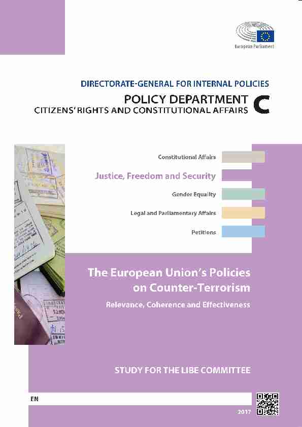 The European Unions Policies on Counter-Terrorism Relevance
