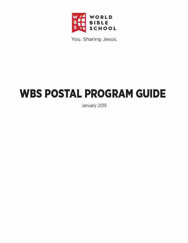 WBS POSTAL PROGRAM GUIDE - World Bible School