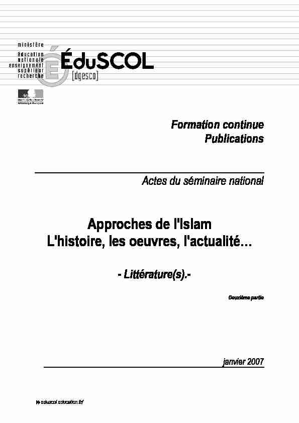 Formation continue - Publications