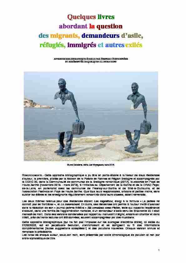 [PDF] Quelques livres abordant la question des migrants  - Mediapart