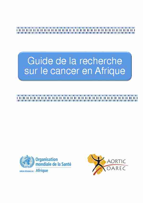 Guide de la recherche sur le cancer en Afrique
