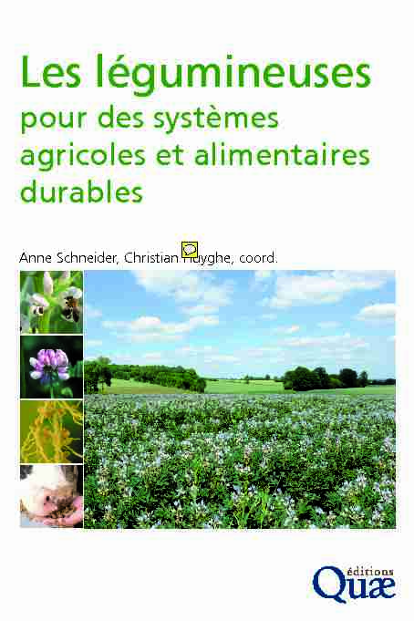 Les légumineuses pour des systèmes agricoles et alimentaires
