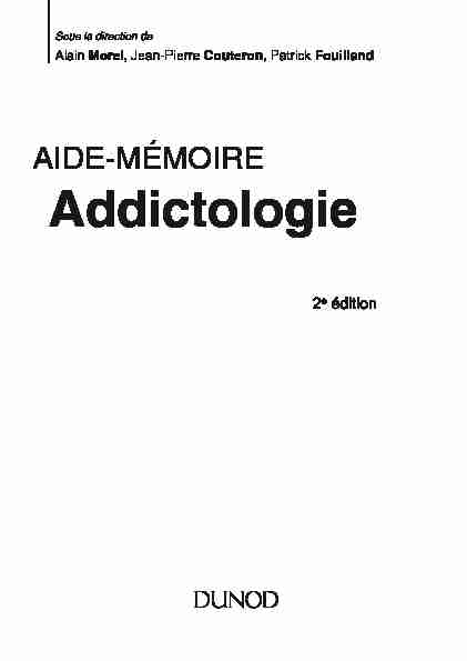 [PDF] Addictologie - Dunod