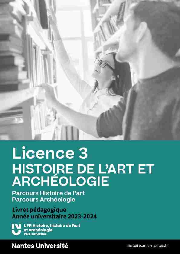 Licence 3 - HISTOIRE DE LART ET ARCHÉOLOGIE