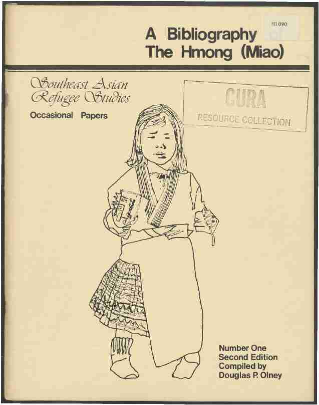 A Bibliography The Hmong (Miao)