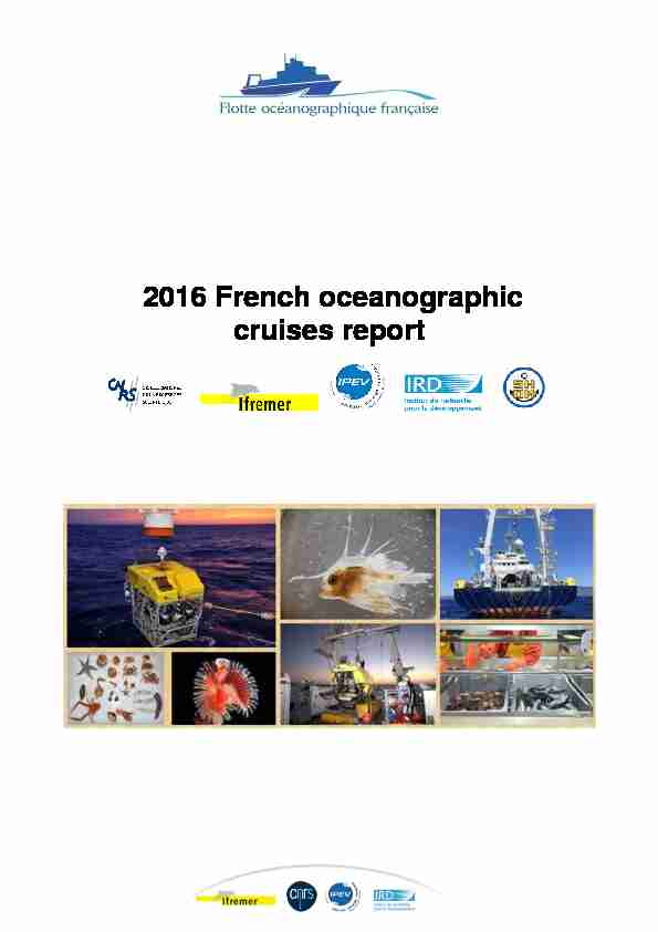 2016 French oceanographic cruises report