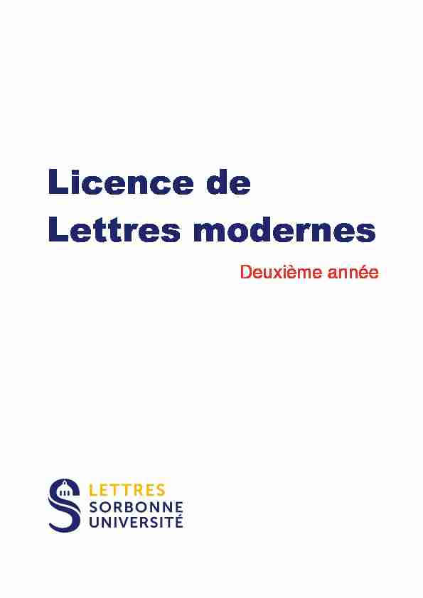 Licence de Lettres modernes