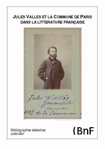 Jules Vallès et la Commune de Paris - Bibliographie sélective