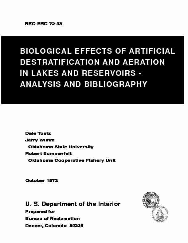 [PDF] BIOLOGICAL EFFECTS OF ARTIFICIAL DESTRATIFICATION AND
