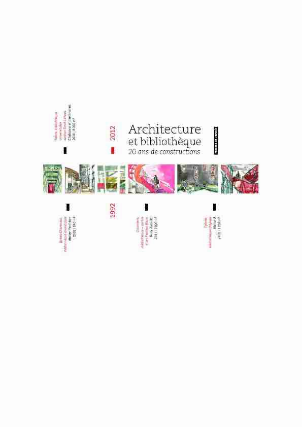 Architecture et bibliothèque : 20 ans de constructions
