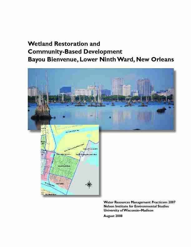 Wetland Restoration and Community-Based Development — Bayou