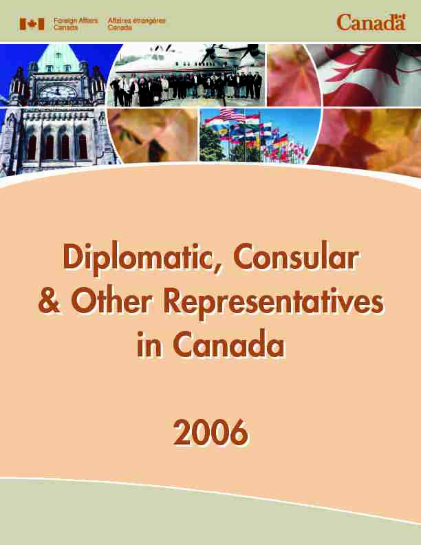 Diplomatic Consular & Other Representatives in Canada 2006