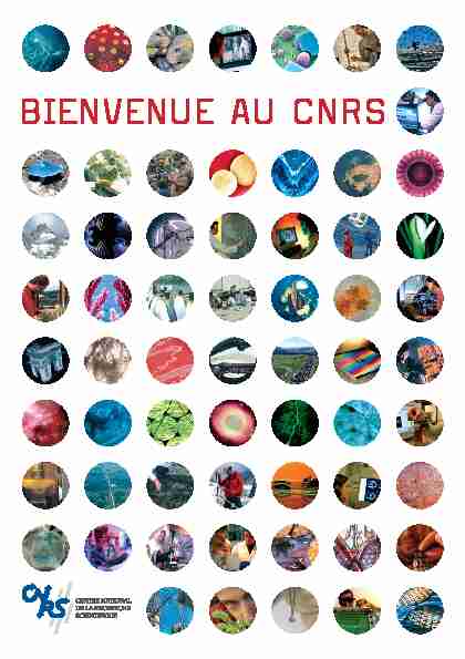 BIENVENUE AU CNRS