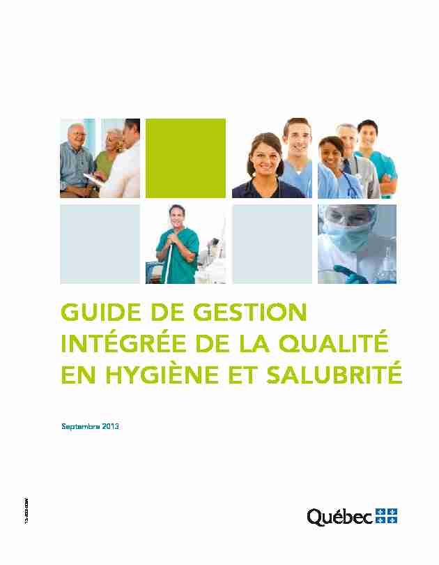 Guide de gestion intégré de la qualité en hygiène et salubrité