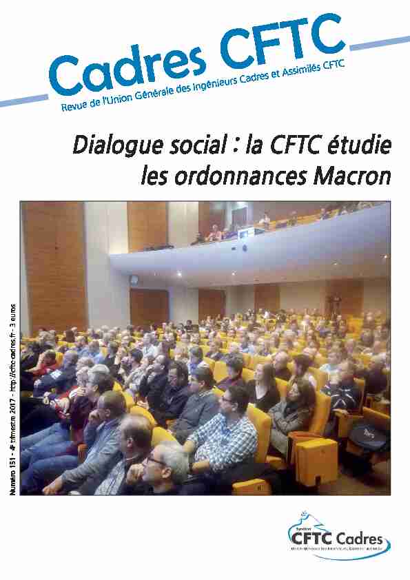 Dialogue social : la CFTC étudie les ordonnances Macron