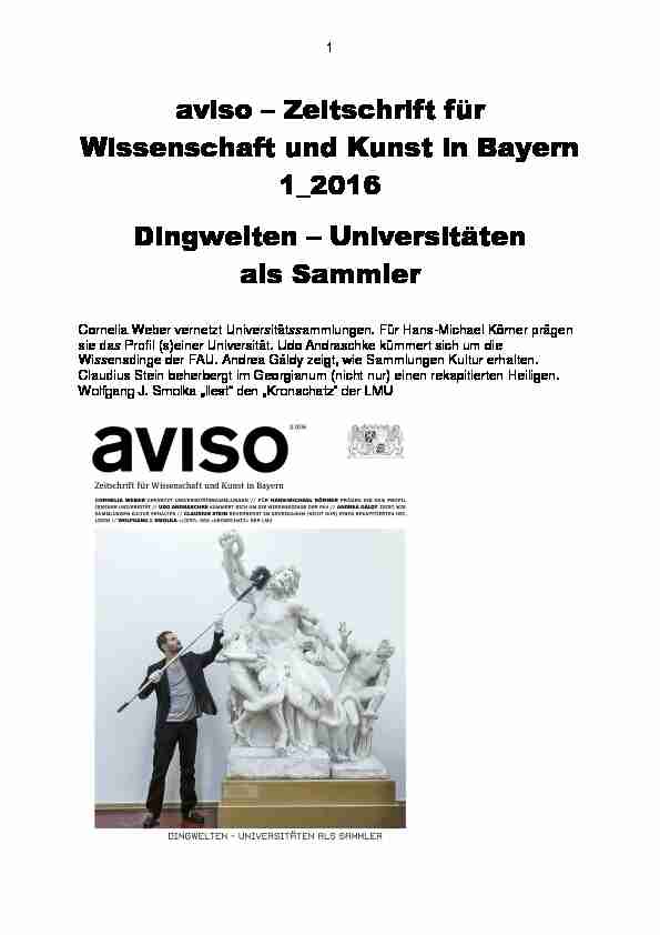 aviso - Zeitschrift für Wissenschaft und Kunst in Bayern
