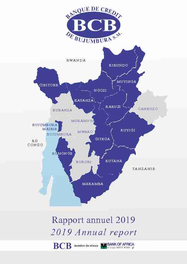 Rapport annuel 2019 2019 Annual report