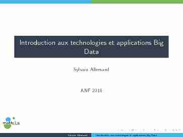 [PDF] Introduction aux technologies et applications Big Data - Indico - CNRS