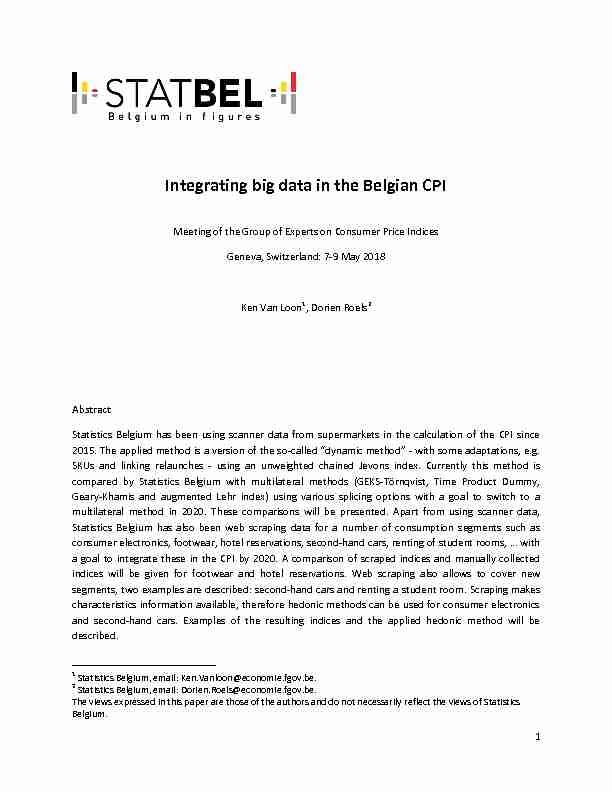 Integrating big data in the Belgian CPI