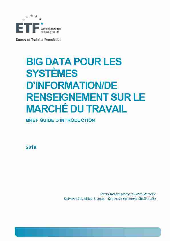BIG DATA POUR LES SYSTÈMES DINFORMATION/DE